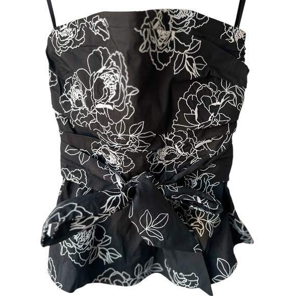 White House Black Market Floral Embroidered Bustier Top NWT Sz 2 - Picture 4 of 14